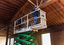High Dusting Scissor Lift - Blu Commercial Cleaning Chicago